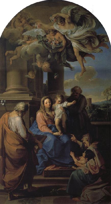 Pompeo Batoni Holy Family with St. Elizabeth, Zechariah, and the infant St. John the Baptist oil painting image